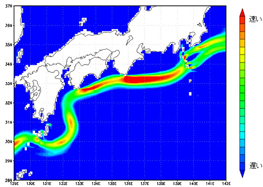 図1　黒潮の流速分布例