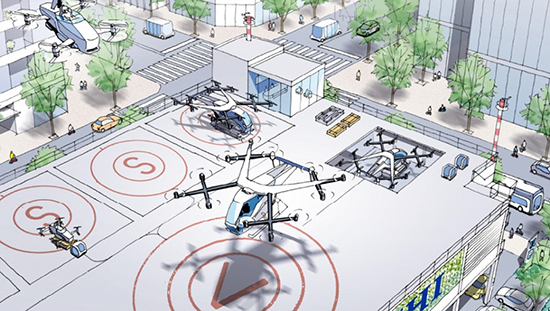屋上設置型 次世代エアモビリティ(eVTOL)離着陸場(イメージ)