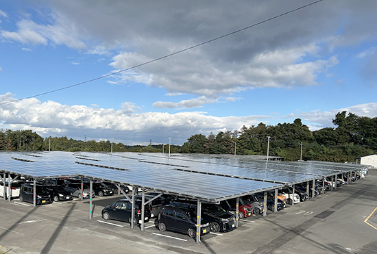 IHI相馬事業所に新たに導入したソーラーカーポート