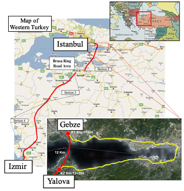 Location of Osman Gazi Bridge
