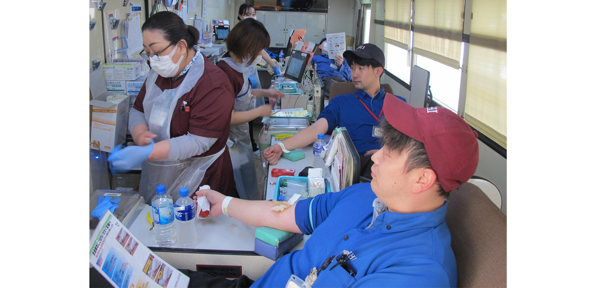Blood donation at the works: Kure Works, in Kure City, Hiroshima Prefecture