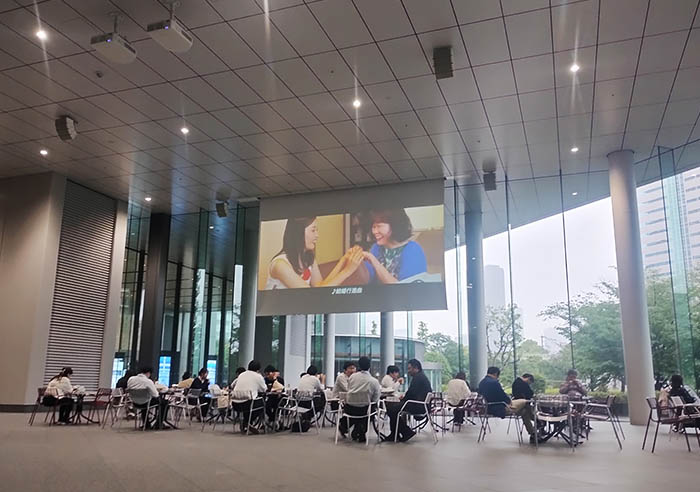 Viewers attend the screening