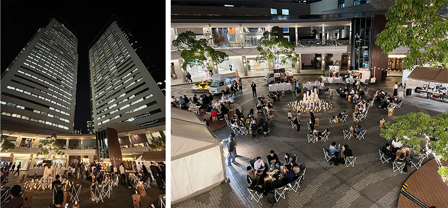 Ai Plaza buzzes with visitors, each with a cup of craft beer in hand