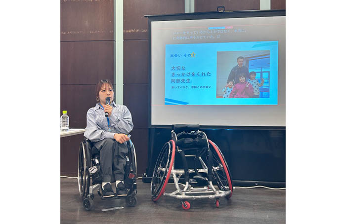 Ms. Zaima giving a lecture