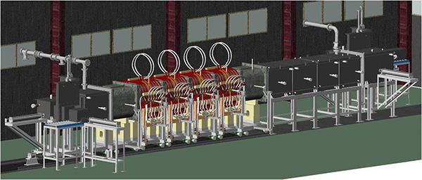 Induction heating continuous graphitization furnace