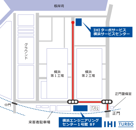 横浜事業所構内アクセスマップ