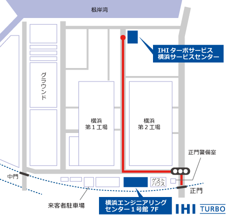 横浜事業所構内アクセスマップ