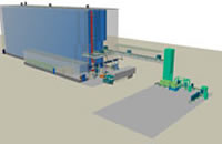 充填ライン直結自動倉庫システム