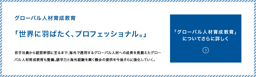 グローバル人材育成教育　「世界に羽ばたく、プロフェッショナル。」