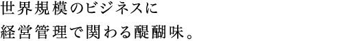 世界規模のビジネスに経営管理で関わる醍醐味。