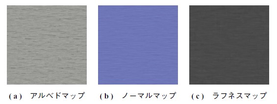 第7 図　作成したPBR テクスチャ画像の例 Fig. 7　Example of created PBR texture images