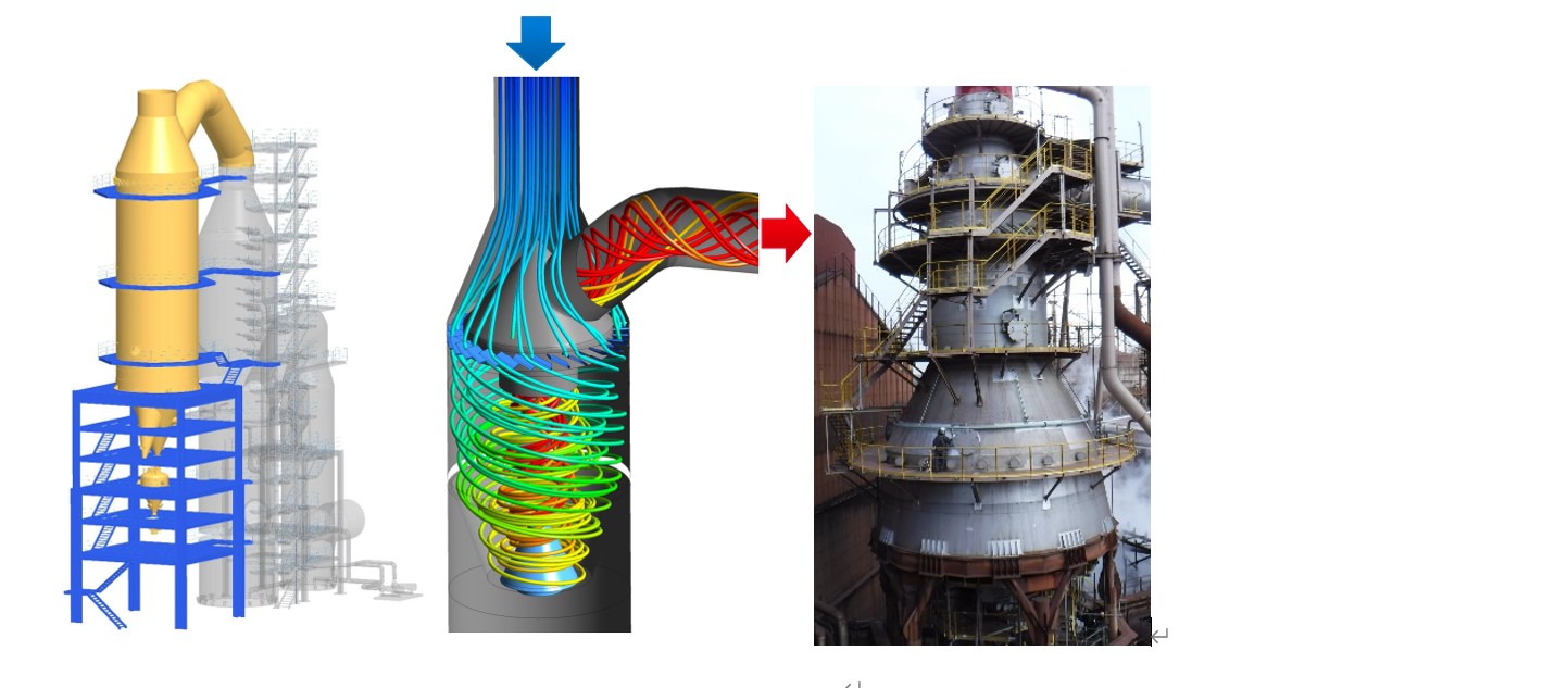 Axial Cyclone Dust Catcher at Nippon Steel, Muroran, Japan